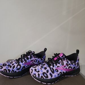 Brooks Revel 5 Purple and Black Leopard Women's Sneakers